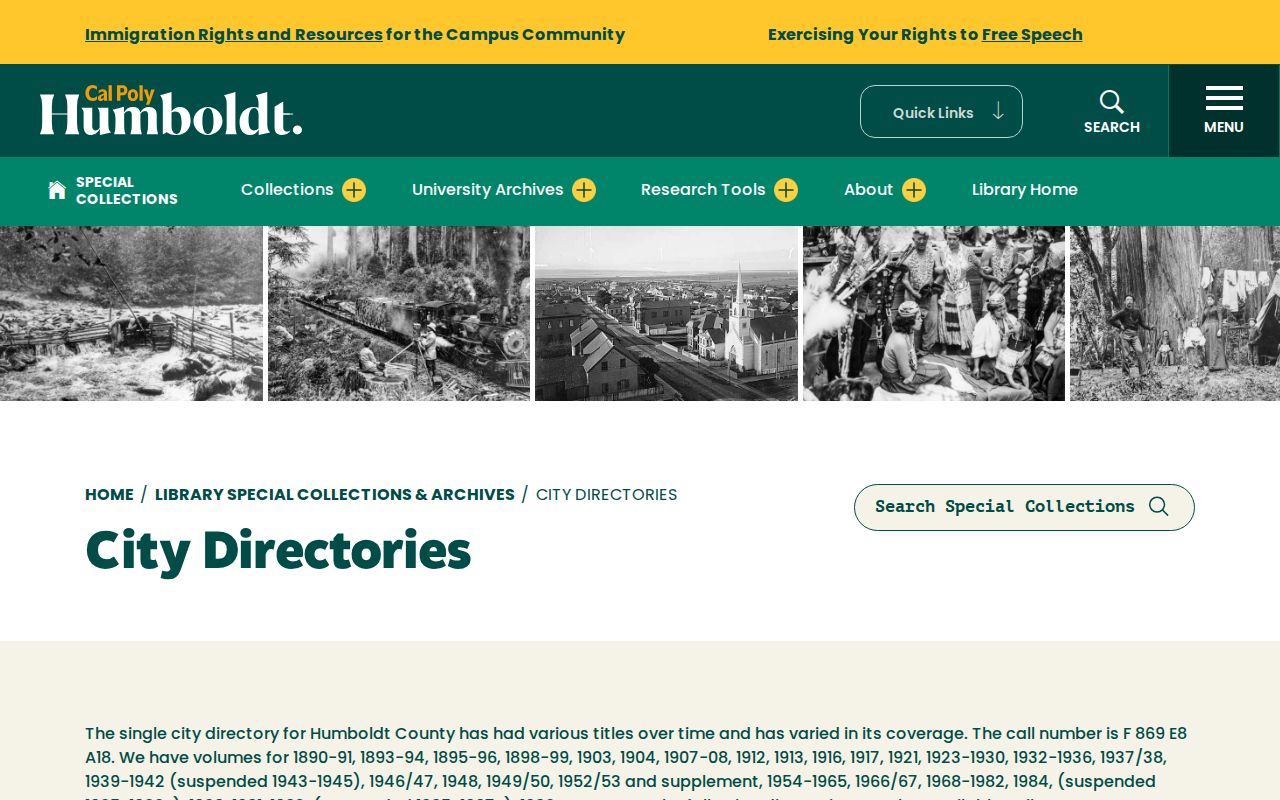 Eureka city directory collection guide