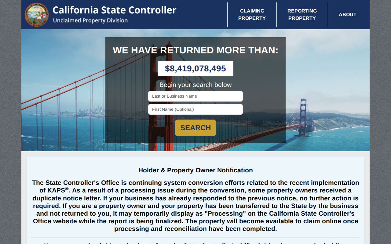 Eureka residents directory unclaimed property search