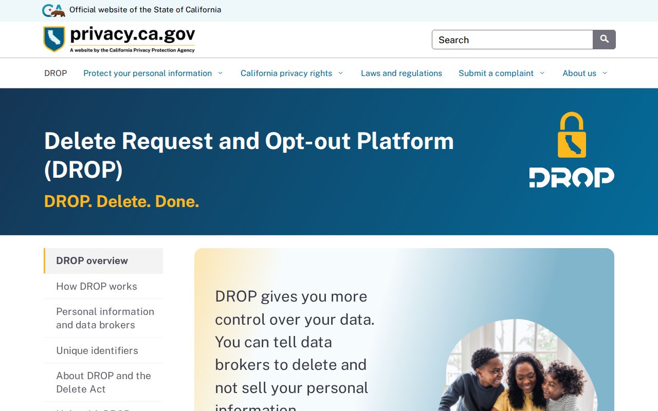Eureka neighbors California data deletion platform