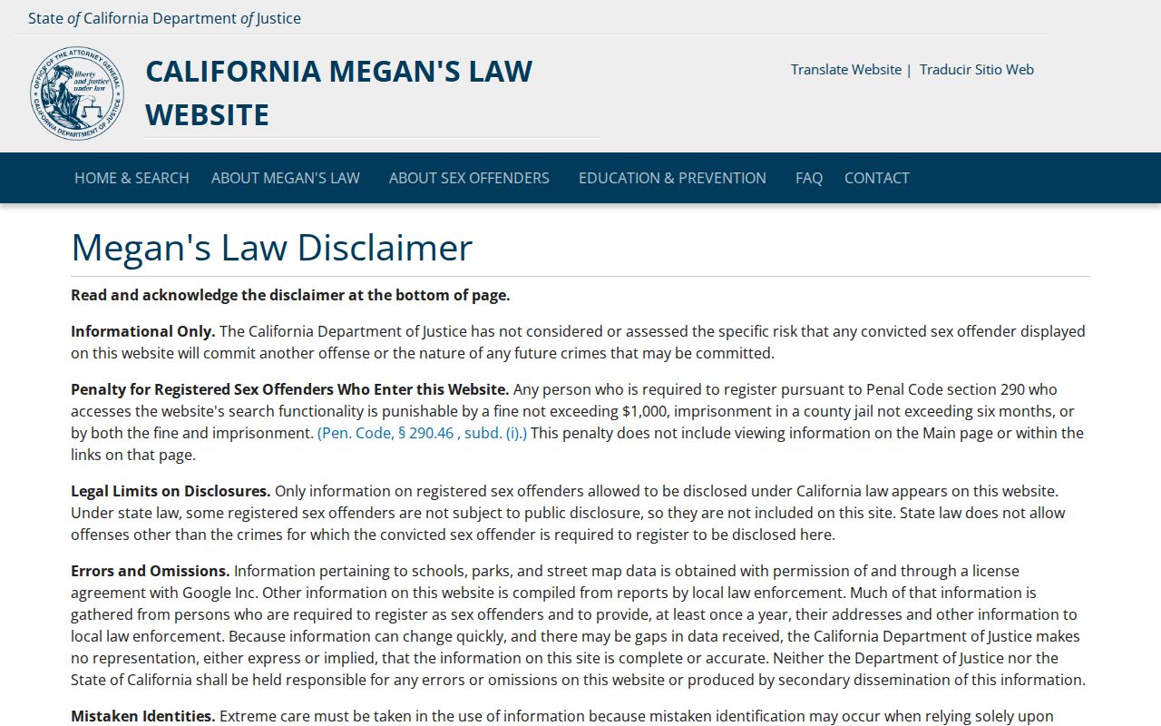 Eureka neighbors California statutory registry