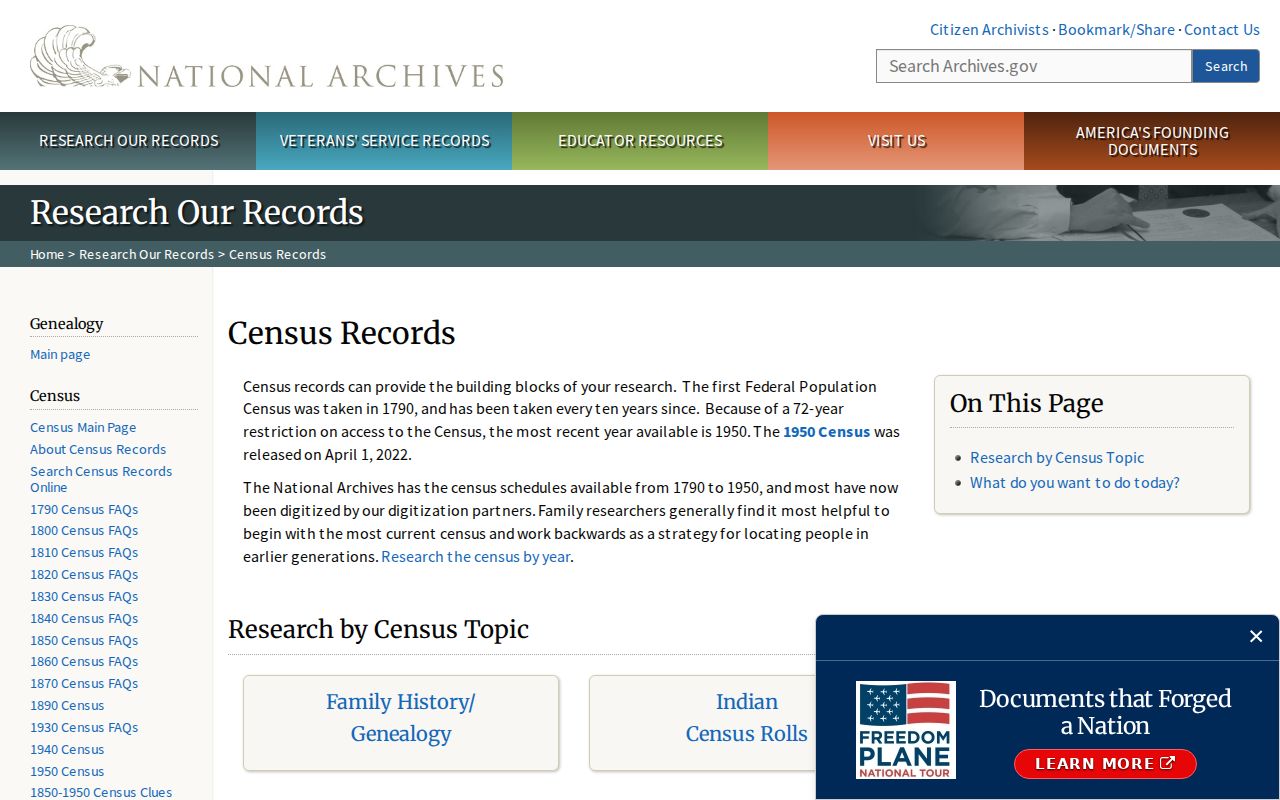Eureka previous residents census research