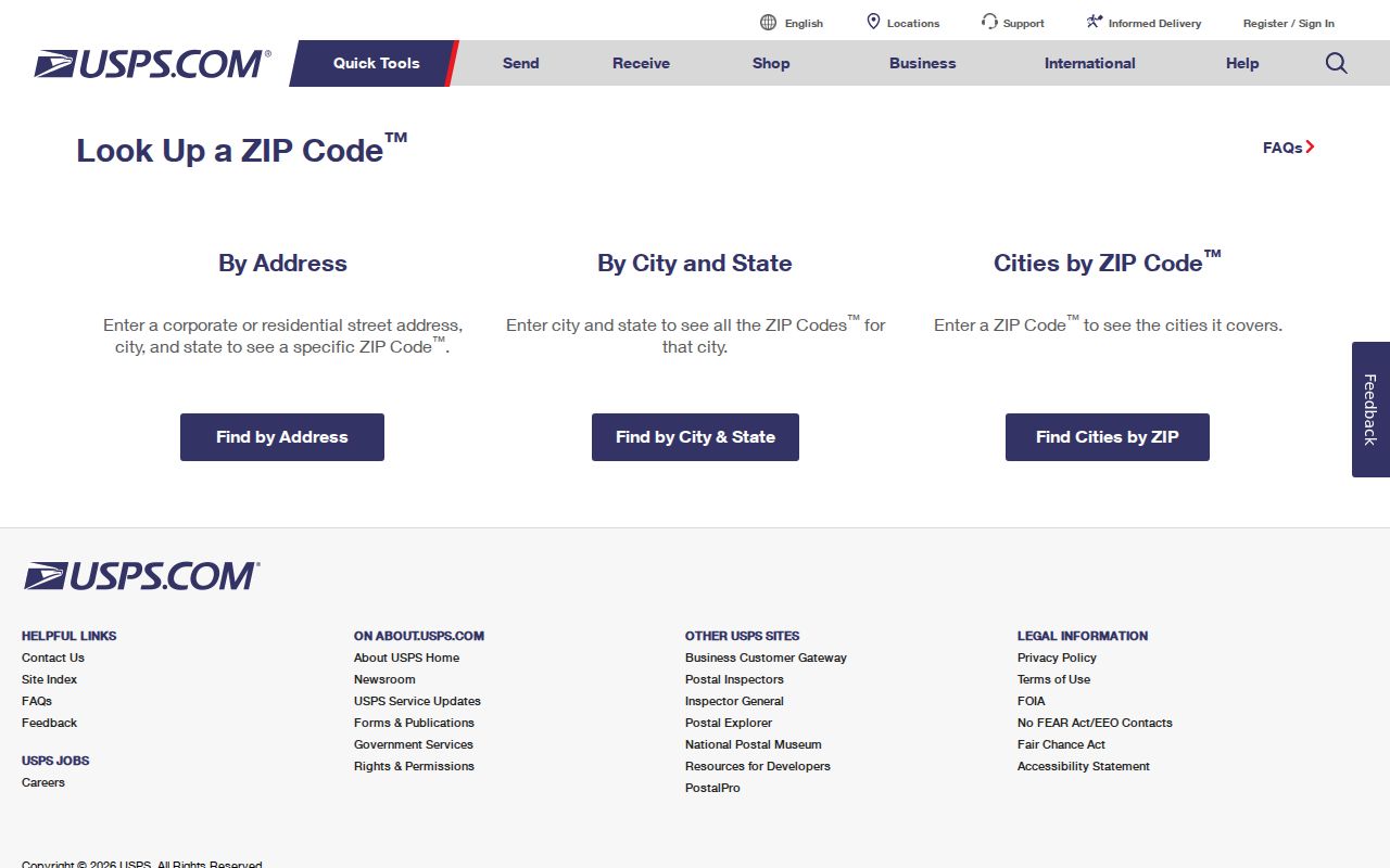 Eureka ZIP code directory USPS address lookup